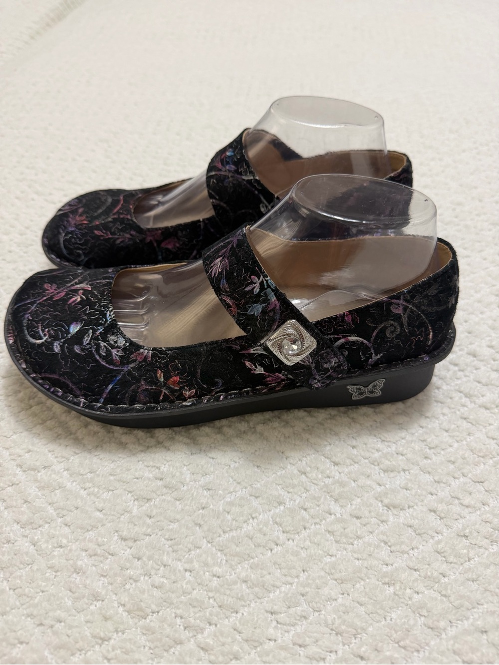 Alegria Paloma Metallic Floral Mary Jane Boho Women’s Size 39 US 9 - Picture 5 of 11